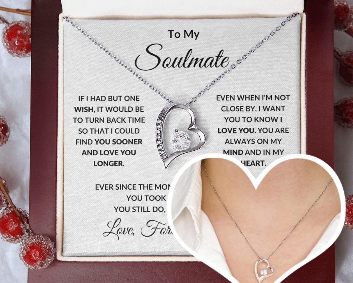 Gift For Women Wife Her Girlfriend Necklace Stainless Steel To My Soulmate The Day I Met You Forever Love Necklace